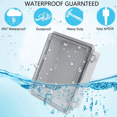 Heavy Duty Waterproof Junction Box For Outdoor Electrical Projects With IP67 Protection ABS Plastic Enclosure Stainless Steel Latch