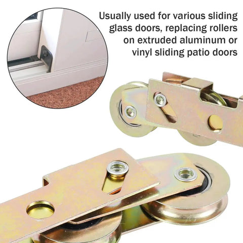 Two Pack Sliding Door Rollers Replacement Kit With One And One Quarter Inch Tandem Roller Assembly for Sliding Glass Doors detail