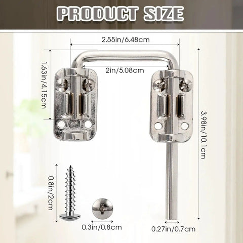 6 Pack Sliding Door Lock Set 2 Inch Drop In Loop Latch For Sliding Glass Patio Doors French Doors And Storm Doors Secure Safety Lock Kit Easy Install Silver Ideal For Apartments And Homes Provides Secondary Protection Weather Resistant Durable with dimensions
