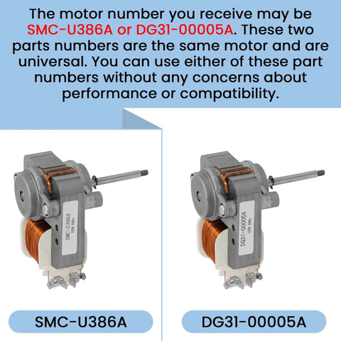 Convection Fan Motor DG31-00005A Replacement Single Unit for Microwave Oven 120V 60Hz Left-Hand Shaft Threads Fits AP4338602 SMC-U386A