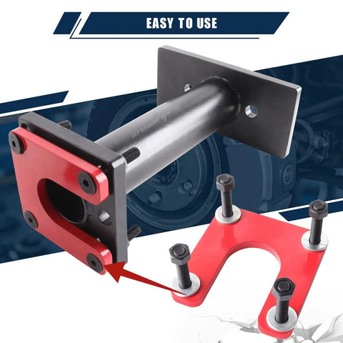 Rear Axle Bearing Puller And Installer Set With ABS Tone Ring Tool Kit for Toyota trucks, featuring red adapter and bolts.