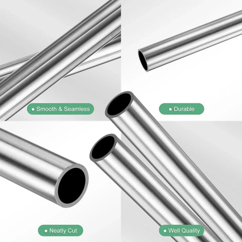 Two Pack 316 Stainless Steel Tube 300mm Long With 5mm Outer Diameter And 0.5mm Wall Seamless Tubing For Construction