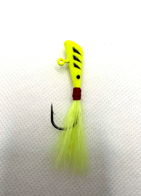 Assorted Darts Fishing Lures Kit With 1/4 Oz Bucktail Jigs, 25 Pack in 5 Colors, Bright Painted Lures With Realistic, Lifelike Swim Action