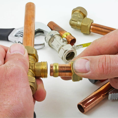 PATIKIL brass compression ferrules for 1/4 in OD hose, 20-pack brass fittings kit for air, water, and gas pipes