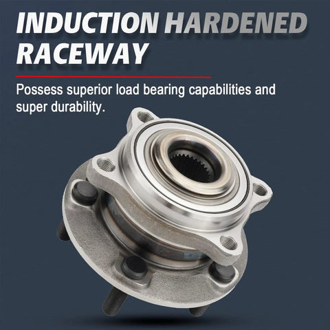 Front Wheel Bearing And Hub Assembly Drop-In Replacement For 2011-2015 Kia Sorento shown with induction hardened raceway.