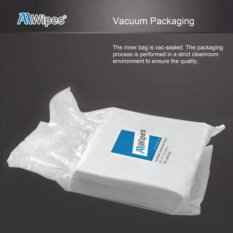 Cleanroom Wipe Cloths ESD Safe Polyester 6x6 Inch Lint Free 100 Pack in vacuum-sealed bag
