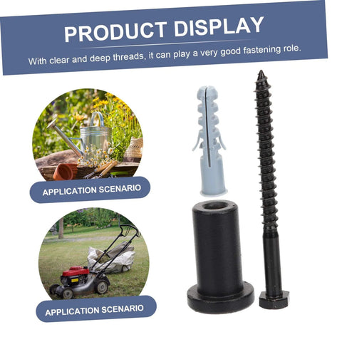 Beefy Barn Door Hardware Kit With Adjustable Carbon Steel Spacers And Sliding Track Connectors For Smooth Operation Interior Hardware Set For Home Renovation Four Sets Included product display with screw and wall plug.