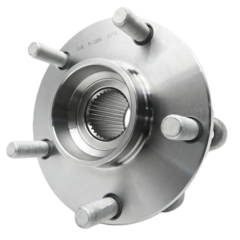 Front Wheel Hub Bearing Assembly 5 Lug Fits Nissan Altima 2007-2018, Maxima 2009-2021, silver metal 4-bolt hub