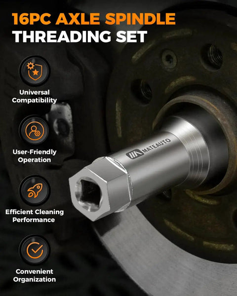 Axle Rethreading Tool axle spindle rethreading kit - 16 Piece Precision Set ...
