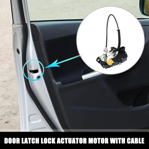 Power Door Lock Actuator Motor With Cable Front Left Fits Cadillac CTS 2009 2014 and installed view on car door