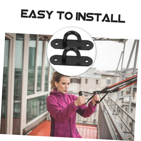 Stainless Steel Wall Mount Exercise Strap Anchors 3 Pack For Resistance Bands Heavy Duty Safety Hooks shown in outdoor installation