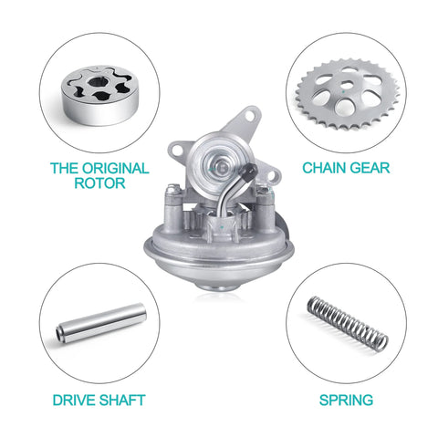 AULINK 5-piece mechanical vacuum pump kit with rotor, chain gear, drive shaft, and spring for GM 6.5L V8 diesel engines