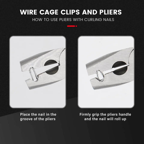 Close-up of stainless steel pliers from 1200 Piece Wire Cage Clips Set With 2 Pliers For Bird Chicken Rabbit Quail Cages