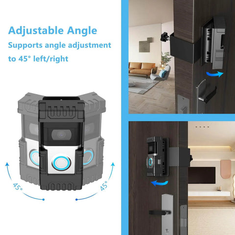 Anti Theft Doorbell Mount With Adjustable Angle Left Or Right 45 Degrees Sturdy Bracket Holder For Video Doorbell 1 2 3 3 Plus 4 2020 Release 2023 Release And Most Video Doorbells Keep Sensor Clear