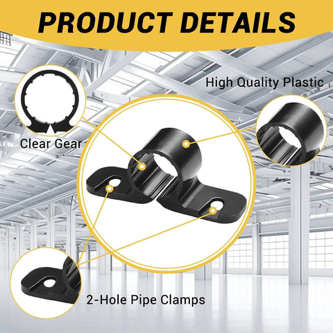 Diagram of 2-hole pipe clamp in All In One Pex Pipe Support Kit For Copper CPVC And Pex Systems MSLANE