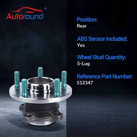 Rear Wheel Bearing And Hub Assembly 5 Lug With ABS Replacement For Mazda 3 2004 2013 Mazda 3 Sport 2009 2013 And Mazda 5 2006 2017