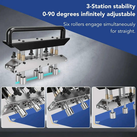 Three Station Roller For Bending Metal Roofing Materials From Zero To Ninety Degrees With Large Radius Sheet Metal Bead Roller