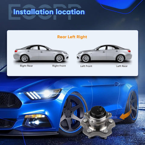 Drop In Ready Rear Wheel Hub Bearing And Assembly With ABS For Scion tC 2011 To 2016 And Lexus HS250h 2010 To 2012 And Toyota RAV4 2006 To 2016 FWD Only Premium Wheel Hub Assembly installation diagram