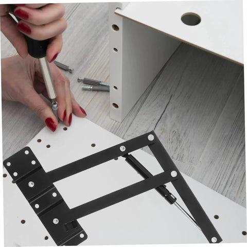 Installing Heavy Duty Lift Up Hinge Self Closing Spring Hinges 1 Pair for Drop Leaf Tables Cabinets with durable steel construction.