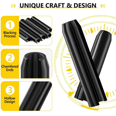 Nine Size 65Mn Steel Black Roll Pin Set For Home And Auto Repairs, Durable High Hardness Roll Pins for machinery and vehicles