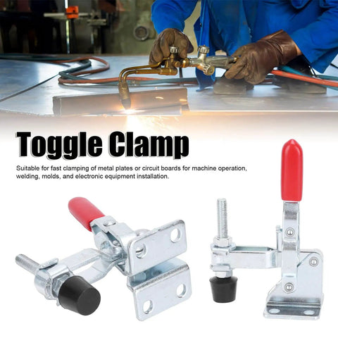 Two Pack Quick Toggle Clamps With Anti Slip Grips Built Tough For Welding Fixtures And Hold Downs Heavy Duty Iron And Plastic Clamp Set