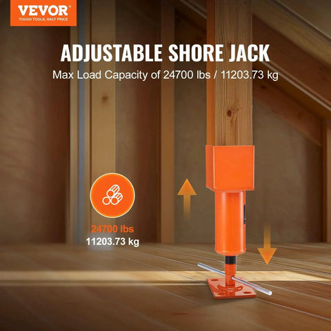 Adjustable Screw Jack Post 13.2 To 18.7 Inch Height 4x4 Leveling Jack 24700 Lb in use for wood support