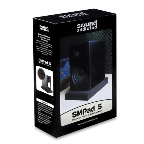 Studio Monitor Isolation Pads For 5 Inch Monitors, 2 Pack, packaging with high density acoustic foam for secure speakers, SMPad 5