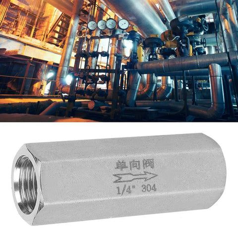 Air check valve, stainless steel hex body, 1/4 inch BSPP female thread, 304 stainless steel