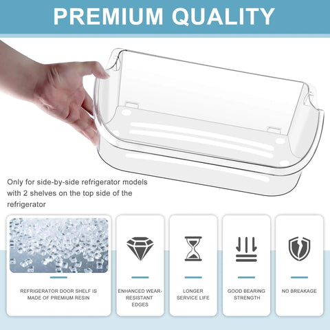 Two Pack Upgraded 240356402 Refrigerator Door Bin Replacement For Top Shelf Bins Features and Premium Quality Display