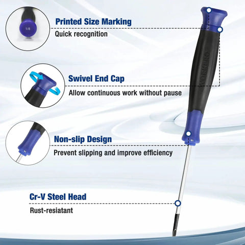 Magnetic Precision Screwdriver Set With Pouch 10 Piece Tiny Screwdrivers for Eyeglasses Watches Computers Laptops with features