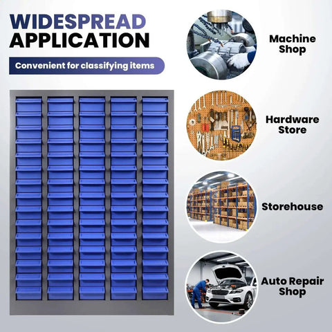 75 Drawer Parts Cabinet For Garage And Workshop, Heavy Duty Stainless Steel Nut And Bolt Organizer With 140 Labels And 375 Dividers