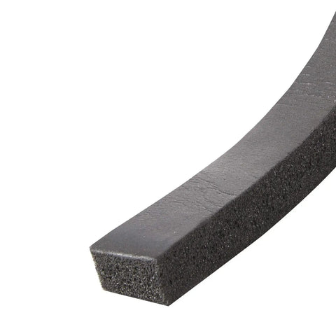 Close-up of Three Quarters Inch Sponge Rubber Foam Tape Black 10 Ft Doors Windows Sealing, showing thickness and texture.
