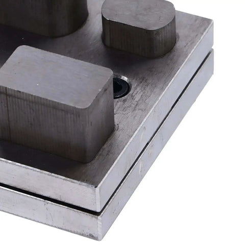 Close-up of Durable Alloy Disc Cutter Set for Jewelry Making and Metal Crafting, showing heavy duty steel punch dies.