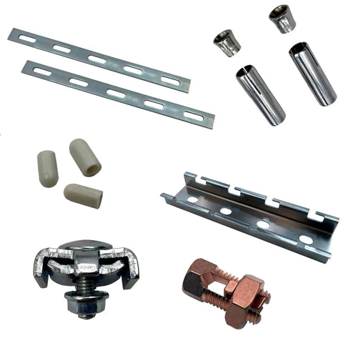 Cable Tray System For Wire Management With Ceiling Mount Kit, fittings included in zinc plated steel, silver components shown