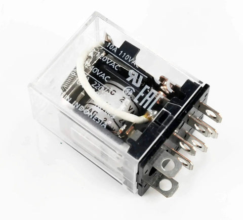 IA General Purpose DPDT Relay Pack Of 2, 24 VAC Coil, 15 Amp Plug In Relay for Industrial Control, close-up view of relay module