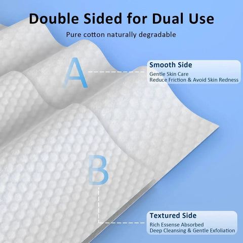 Close-up of double-sided cotton eyelid wipe, showing smooth and textured sides for versatile use in Eyelid Wipes With Tea Tree Oil For Blepharitis And Styes For Sensitive Eyes.