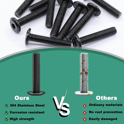 30 Pack M6 Flat Head Socket Cap Screws Bolts Made From Stainless Steel 304 Black Zinc Plated Fully Threaded Countersunk Screws With Hex Spanner For Furniture Builds And Woodworking Projects