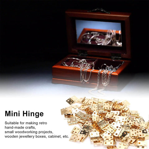 100 Piece Set Tiny Metal Mini Hinges With Screws For Dollhouse Furniture Cabinets Closets And Miniature Boxes Retro Style