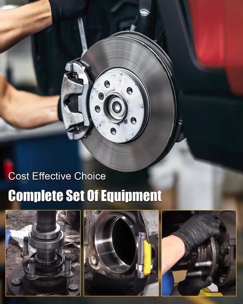 Rear Axle Bearing With Seal And Retainer Kit for Wrangler JK JKU 2007 2017 installation view with brake rotor