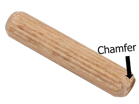 Close-up of a single 200 Piece Fluted Beechwood Dowel Pin 1/4 Inch By 1-1/2 Inch Kiln Dried Hardwood Dowels For Woodworking, Joinery.