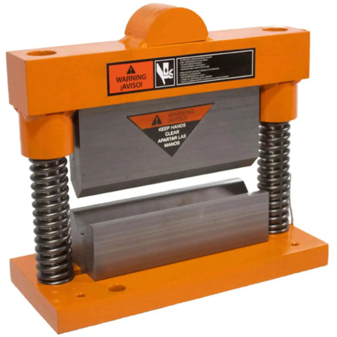 Orange MP4110 model, 8 Inch Sheet Metal Brake for one quarter inch thick steel, ideal for small metalworking projects, front view