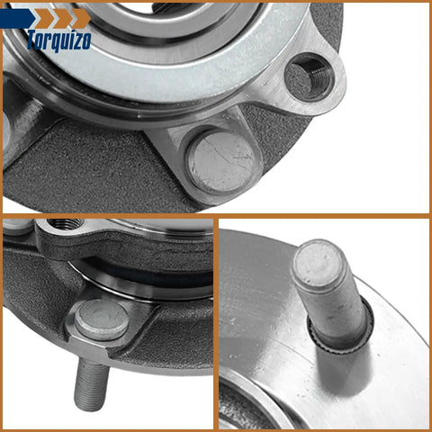 Close-up of 2 Pack Front Wheel Bearing And Hub Assembly Fits Nissan Rogue 2008 2013 Rogue Select 2014 2015 Sentra 2007 2012 Replaces OE 513298 5 Lug ABS 4.5 Inch Bolt Circle 5.35 Inch Flange Diameter showing construction details.