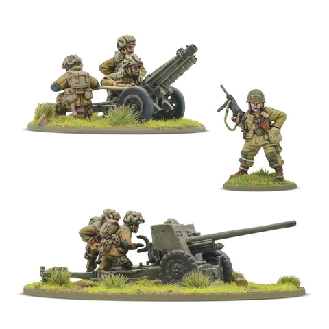 Bolt Action Currahee Us Airborne D Day Starter Army Miniatures Set with artillery and paratrooper figures for tabletop wargaming