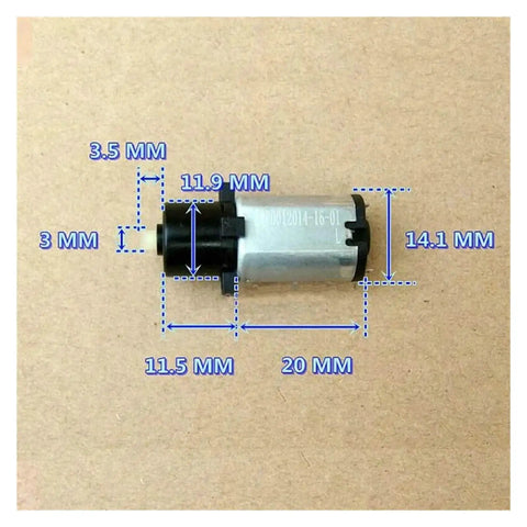 Planetary Gear Electronic Starter Motor, 420 RPM, 12mm Shaft, 5V/6V Compatible, dimensions annotated on cardboard surface