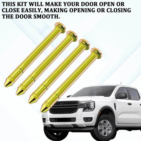 Door Hinge Pin And Bushing Repair Kit For Ford Bronco And F Series F 100 F 150 F 250 F 350 Upgrade Replacement shown with a Ford truck