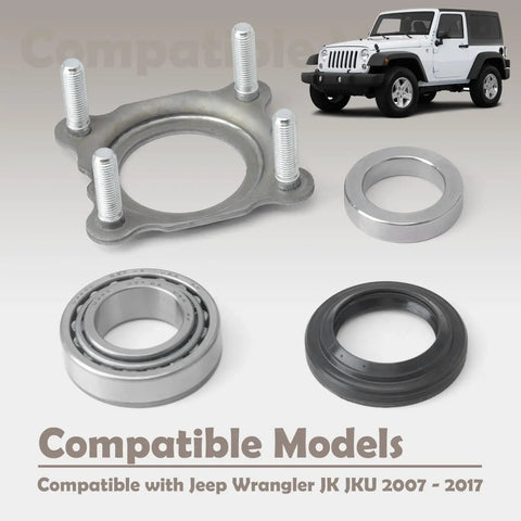 Beefed Up Rear Axle Bearing And Seal Kit For Jeep Wrangler JK JKU 2007 To 2017 Fits 68008523AA components shown