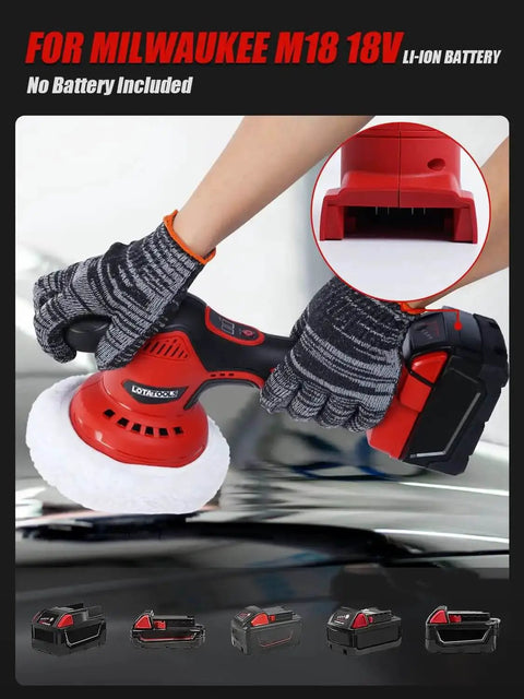 Cordless Car Polisher And Orbital Buffer For Detailing With Six Variable Speeds Up To 5500 RPM No Battery Included Compatible