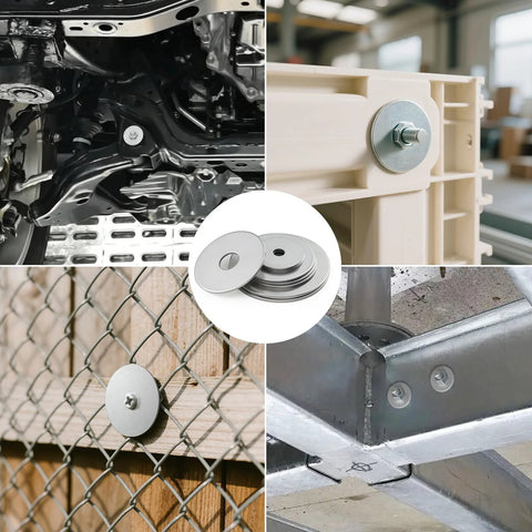 Fender washers 1/8 in ID x 1 in OD, thickened 304 stainless steel, 75 pcs, for auto, fence, and metal frames.