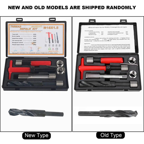 10 Piece Thread Repair Kit M18x1.5 Stainless Steel Insertion Tool Set With Thread Inserts And Tap, Breaker, Hex Wrench, And Case