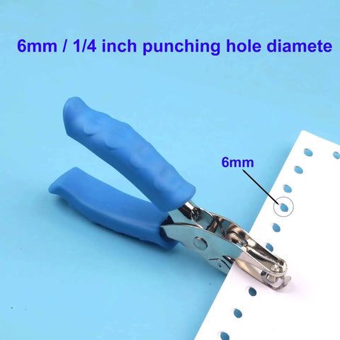 1/4 Inch Single Hole Punch Handheld Paper Punch With Soft Grip Handle, Durable Metal Construction, Ideal For DIY Craft Tags, Blue